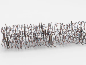low poly barb wire obstacle 24 3D Model