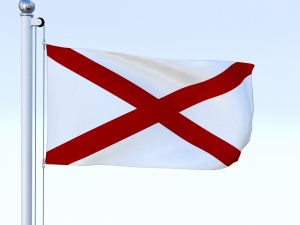 animated alabama flag 3D Модель