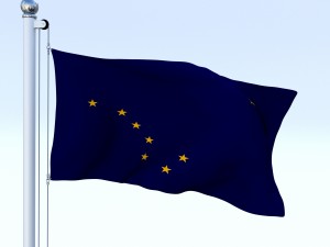 animated alaska flag 3D मॉडल