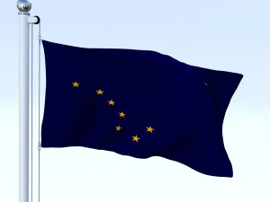 animierte Alaska-Flagge 3D Modell