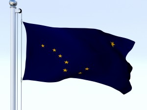 animated alaska flag 3D Модель