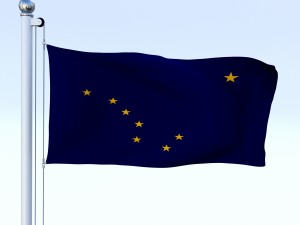 animated alaska flag 3D Модель