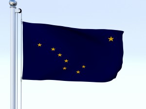 animated alaska flag 3D Модель