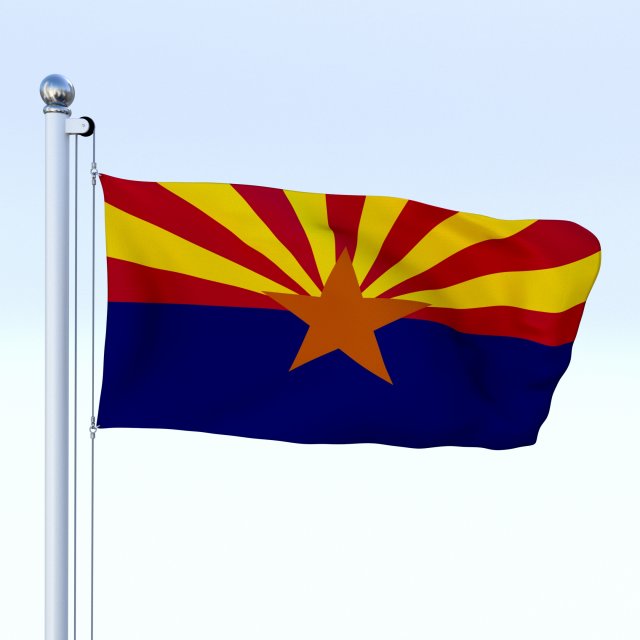 animated arizona flag Model 3D .c4d .max .obj .3ds .fbx .stl .blend 