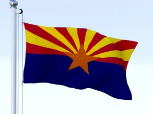 animated arizona flag 3D Model
