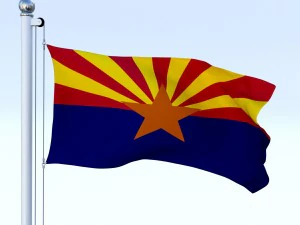 animated arizona flag 3D Model