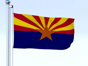 animated arizona flag 3D Model
