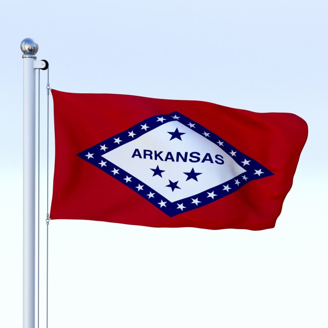 animated arkansas flag Model 3D .c4d .max .obj .3ds .fbx .stl .blend 