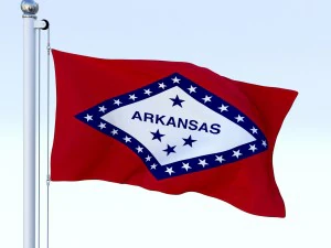 animated arkansas flag 3D Model