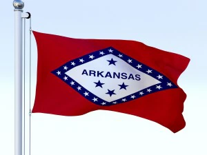 animated arkansas flag 3D Model