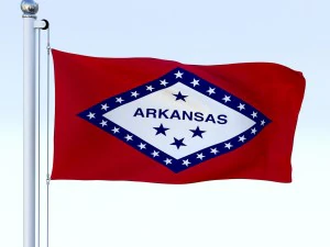 animated arkansas flag 3D Model