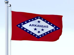 animated arkansas flag 3D Model