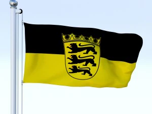 animierte baden-w&uuml;rttembergische deutsche Staatsflagge 3D Modell