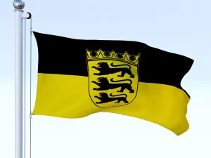 animated baden-wurttemberg german state flag 3D Model