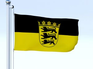 animated baden-wurttemberg german state flag 3D Model