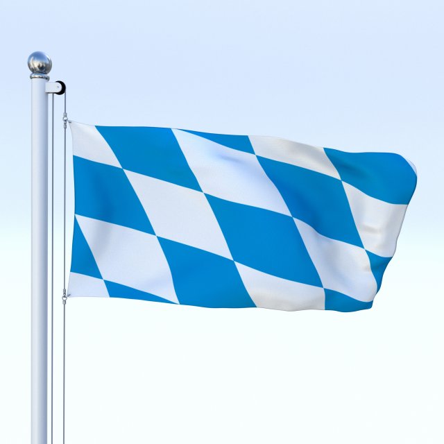animated bavaria german state flag 3D Model .c4d .max .obj .3ds .fbx .stl .blend 