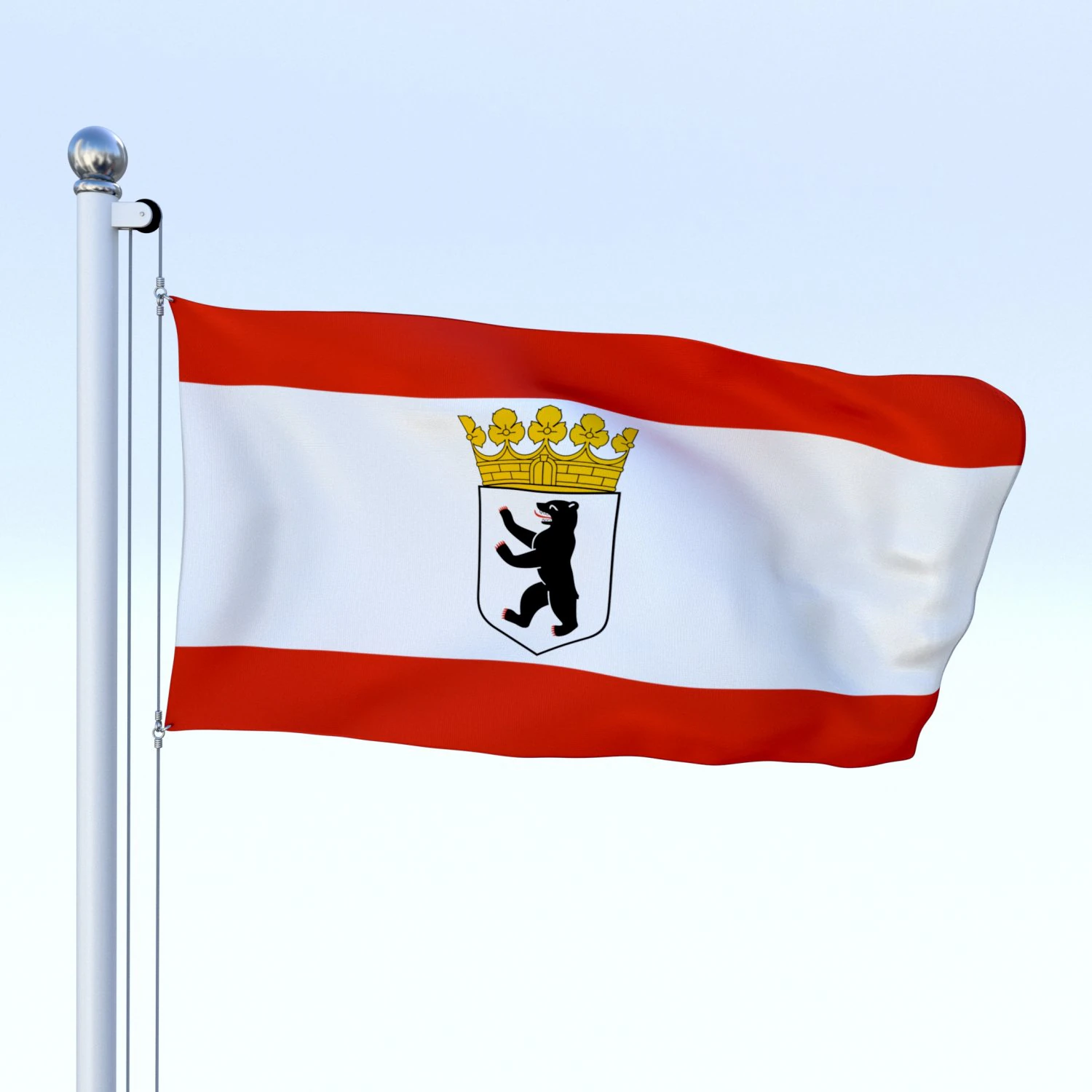 animated berlin german state flag 3D Model .c4d .max .obj .3ds .fbx .stl .blend 