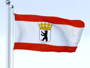 animierte Berliner Staatsflagge 3D Modell