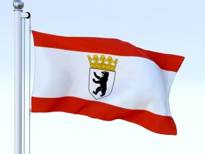 animated berlin german state flag 3D Model