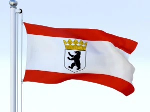 animated berlin german state flag 3D Model