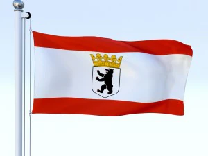 animated berlin german state flag 3D Model