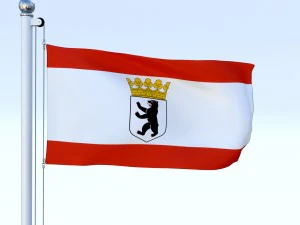 animated berlin german state flag 3D Model