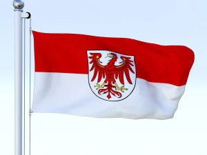 animated brandenburg german state flag 3D Model