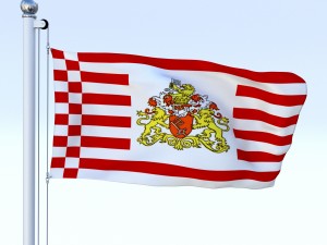 animated bremen german state flag 3D Model