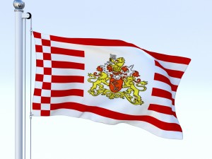 animated bremen german state flag 3D Model