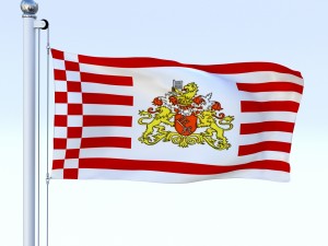 animated bremen german state flag 3D Model