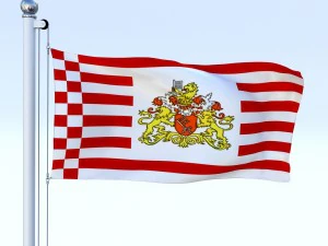 animated bremen german state flag 3D Model