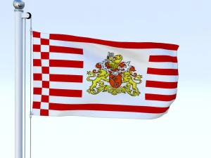 animated bremen german state flag 3D Model