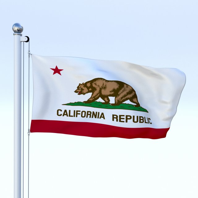 animated california flag Modelo 3D .c4d .max .obj .3ds .fbx .stl .blend 