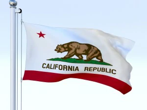 animated california flag 3D Model