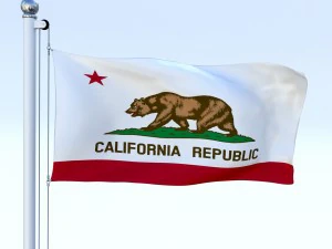 animated california flag 3D Model