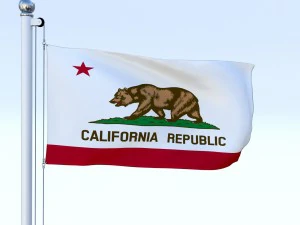 animated california flag 3D Model