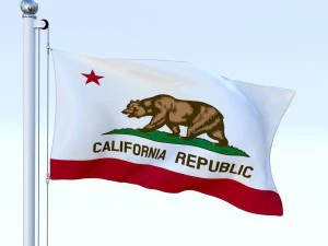 animated california flag 3D Model