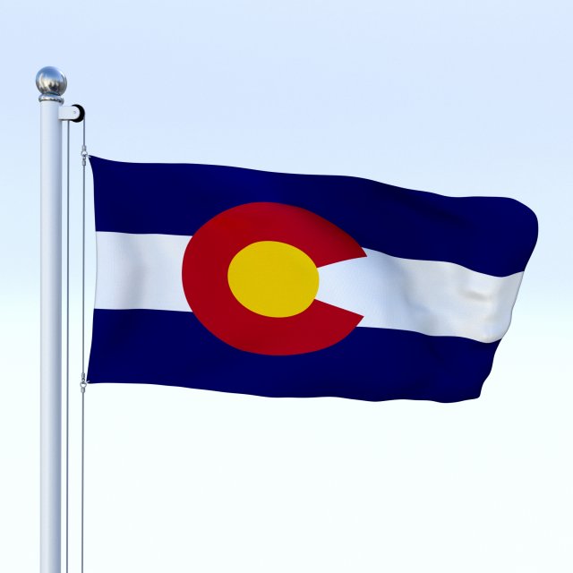 animated colorado flag Modèle 3D .c4d .max .obj .3ds .fbx .stl .blend 