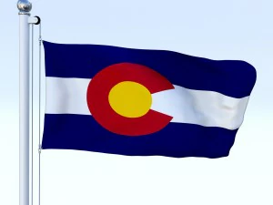 animierte Colorado-Flagge 3D Modell