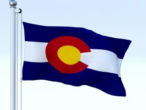 animated colorado flag 3D Model