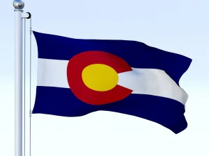 animated colorado flag 3D Model