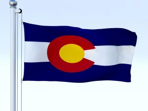 animated colorado flag 3D Model