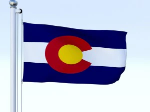 animated colorado flag 3D Model