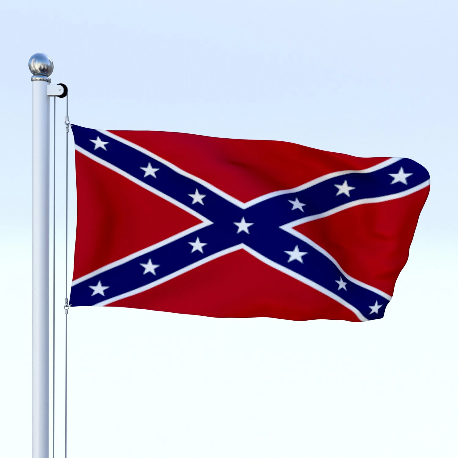 animated confederate flag 3D Model .c4d .max .obj .3ds .fbx .stl .blend 