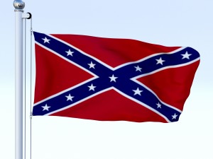 animated confederate flag Modèle 3D