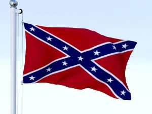 animated confederate flag 3D Model