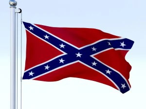 animated confederate flag 3D Model