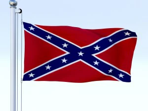 animated confederate flag 3D Model