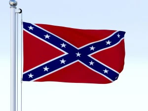 animated confederate flag 3D Model