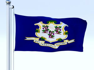 animierte Connecticut-Flagge 3D Modell